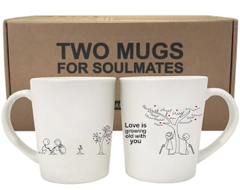 Anniversary Gifts for Him, Wedding Anniversary Gifts, Couples Mugs, His and Hers Mugs, Couples Gifts, BoldLoft Anniversary Mugs for Couple