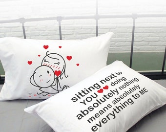 Couples Gift Couple Pillowcases Gifts for Boyfriend Girlfriend Gifts for Her Anniversary Christmas Valentines Day BoldLoft U Mean Everything