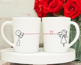 Couple Mugs Set His and Hers Mugs Couples Gift Valentines Day Gifts for Her Girlfriend Gift Wife Gift Love Mug Say I Love U Mugs BoldLoft