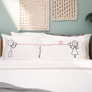 BoldLoft Say I Love You Couple Pillowcases for Him and Her-Romantic Couple Gift Idea for Anniversary, Valentine&#39;s Day, Wedding, Christmas