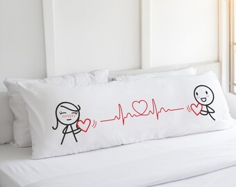 Body Pillow Cover Love Pillowcases Cotton Anniversary Gift for Him Her Valentines Day Gifts for Girlfriend Wife BoldLoft Every Beat My Heart