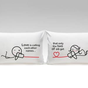 Cotton Anniversary Gift for Him Gift for Her 2 Year Anniversary Gifts for Couple Dating Gifts BoldLoft Couples Pillowcases Between You & Me image 2