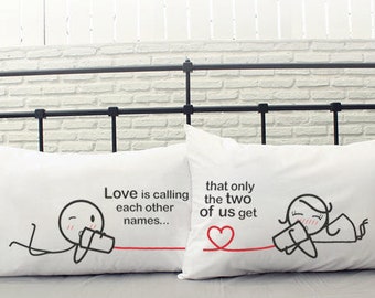 Cotton Anniversary Gift for Him Gift for Her 2 Year Anniversary Gifts for Couple Dating Gifts BoldLoft Couples Pillowcases Between You & Me