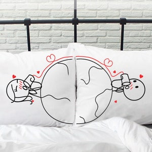 Long Distance Relationship Pillow Covers Long Distance Love Gift for Boyfriend Girlfriend BoldLoft Love Has No Distance Couple Pillow Cases