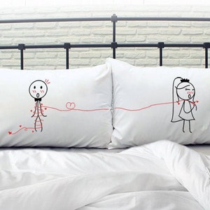 BoldLoft Tie the Knot Couple Pillowcases-Romantic Pillowcases for Wedding Couples.