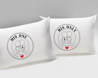 His One His Only Gay Couple Pillow Cases Gay Gifts for Boyfriend Husband Gay Wedding Gifts His and His Gifts for Anniversary Valentines Day