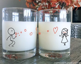 Couple Glasses,Valentines Day Gifts for Her,Girlfriend Gift,Wife Gift,Engagement Gift,Wedding Gifts,Couple Gifts,BoldLoft My Heart to Yours