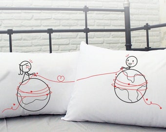 Regalos para relaciones a larga distancia Fundas de almohada para relaciones a larga distancia Regalo para novios a larga distancia Regalos para parejas a larga distancia Que vales cada kilómetro