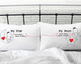 Him Boyfriend Gift Anniversary Birthday Love You Madly™ Couple Pillowcase Set