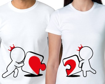 Incomplete Without You™ His and Hers Couple Shirts,Matching Couple Shirts,Valentines Shirt with Heart,Husband and Wife Shirts,Fiance Gift