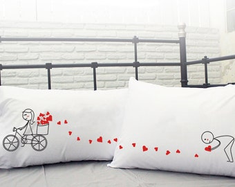 Valentinstag Kissenbezüge Liebe Kissenbezüge für Paare Seine und Sie Kissenbezüge Valentinstag Geschenke BoldLoft All My Love Paar Kissenbezüge
