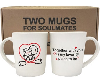 Couples Mugs Couple Gifts Christmas Gift for Her Girlfriend Wife Boyfriend Husband Gift Anniversary Valentine's Day BoldLoft Together With U