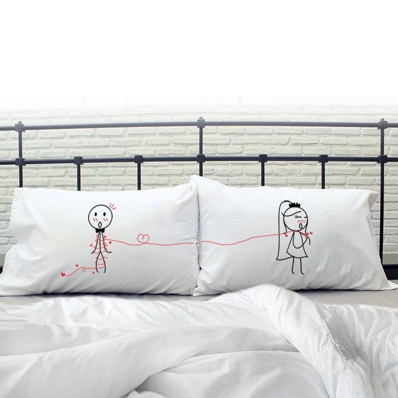 BoldLoft Tie the Knot Couple Pillowcases-Romantic Pillowcases for Wedding Couples.