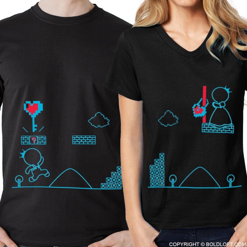 BoldLoft Key to My Heart couple shirts for him and her are the perfect gifts for a gamer boyfriend. These fun couple shirts make ideal presents for boyfriend, girlfriend, husband and wife to celebrate Valentine's Day, anniversary, and birthday.