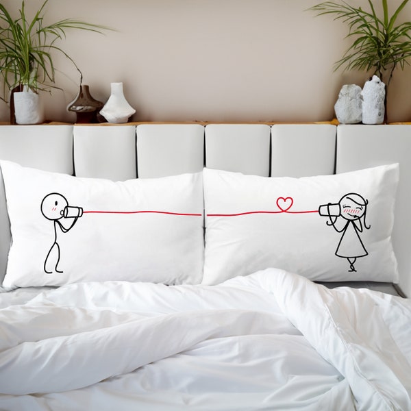 BoldLoft Say I Love You Couple Pillowcases for Him and Her-Romantic Couple Gift Idea for Anniversary, Valentine's Day, Wedding, Christmas