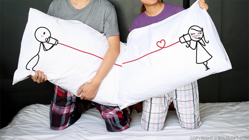 Discover BoldLoft Say I Love You Couple Pillowcases – Sweet Romantic Decor for Boyfriend, Girlfriend, Husband, and Wife.