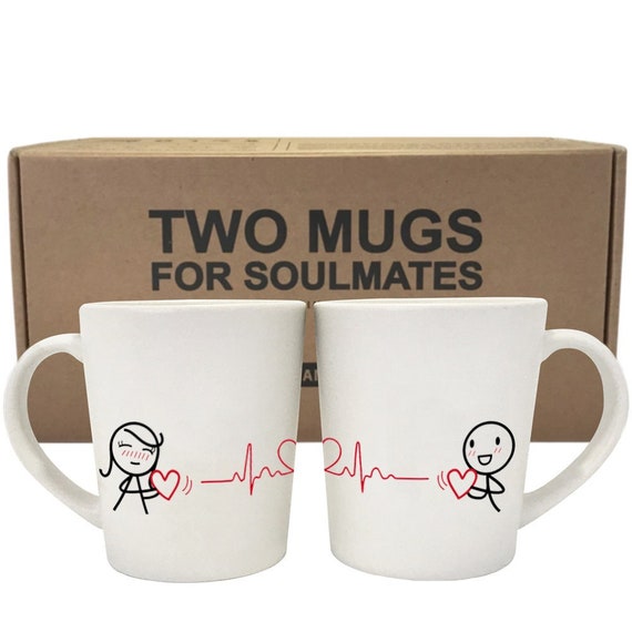 Couple Coffee Mugs Matching Cups for Couples Cute His and Hers Ceramic  Valentines Mug Gift for Him Her Boldloft Two Mugs for Soulmates® 