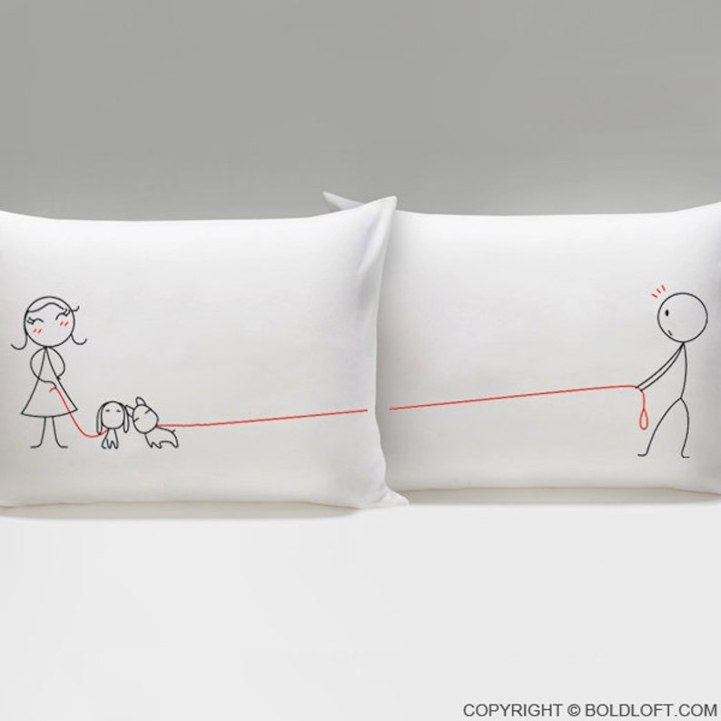 Pet Lover Gift BoldLoft Couple Pillowcases Girlfriend and Boyfriend Gift Couples Gift Dog Lover Gift His and Hers Pillowcases