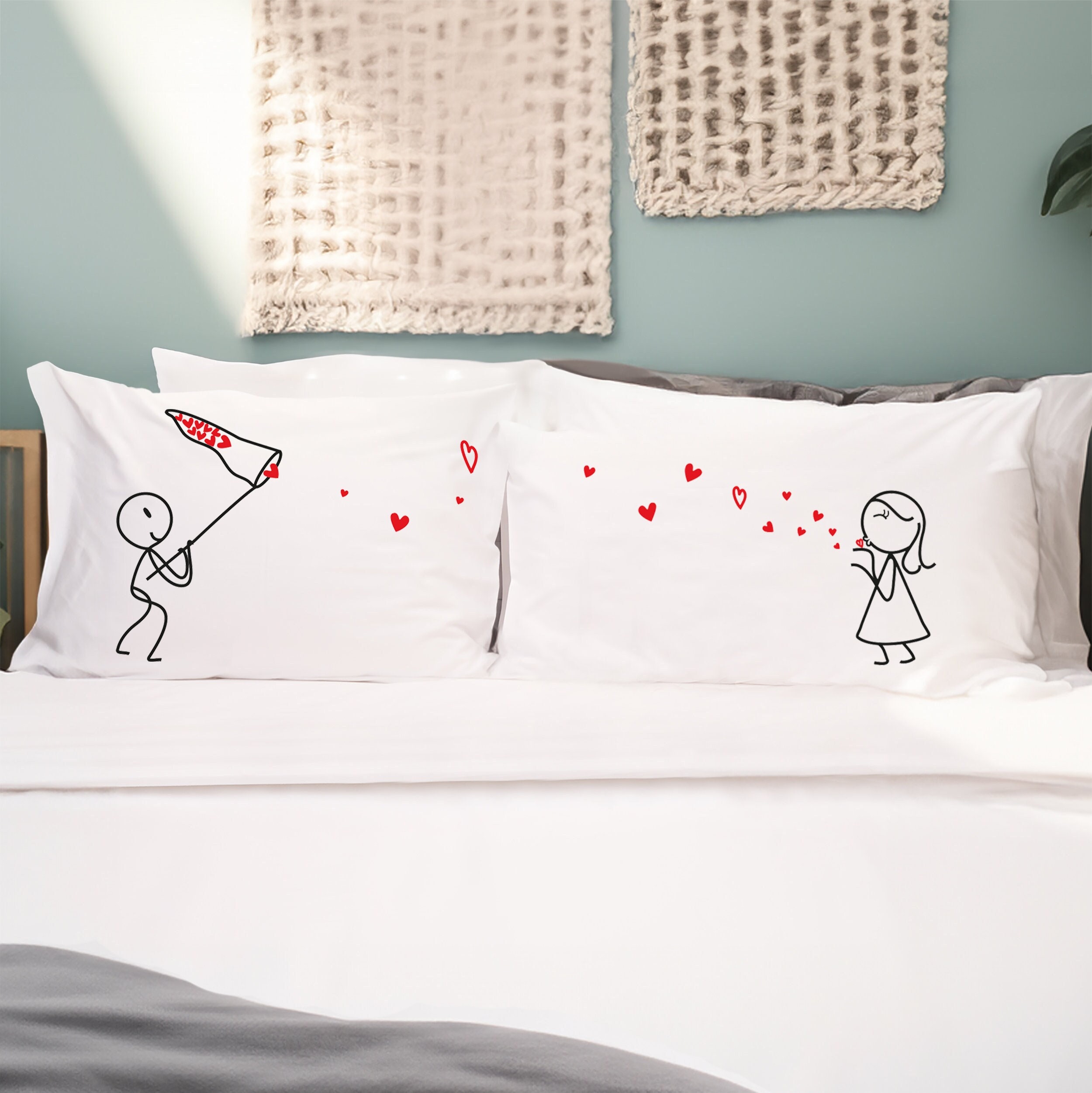 Jahrestag Geschenke für Freund Mann Geschenk Freund Geschenk Paare Geschenk Paar Kissenbezüge Seine und Sie Kissenbezüge Catch My Love BoldLoft