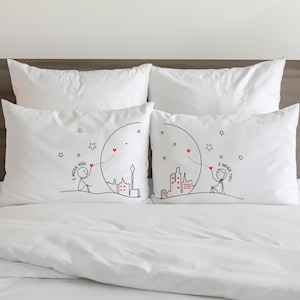 Gifts for Long Distance Boyfriend Girlfriend Long Distance Couple Gifts Long Distance Couple Pillow Covers I Miss You Gifts BoldLoft Miss Us