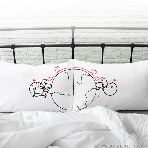 Long Distance Relationship Pillow Covers Long Distance Love Gift for Boyfriend Girlfriend Boldloft Love Has No Distance Couple Pillow Cases Etsy