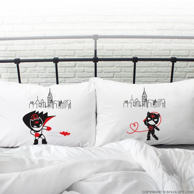 Couple Gift Batman Catwoman Couples Couples Pillow Cases Gifts His Hers