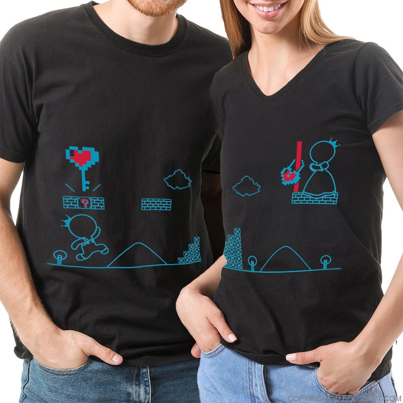 His Hers Couples Shirts Valentines Day Gifts for Him Gamer Gifts for Boyfriend Husband Couple Gifts His Hers Gifts BoldLoft Key to My Heart image 3