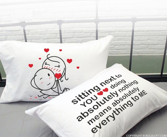 Paar-Kissenbezug Mit Liebesspruch – „Ich Liebe Dich Mehr“, 45 X 45 Cm, Leinen, Romantisches Geschenk