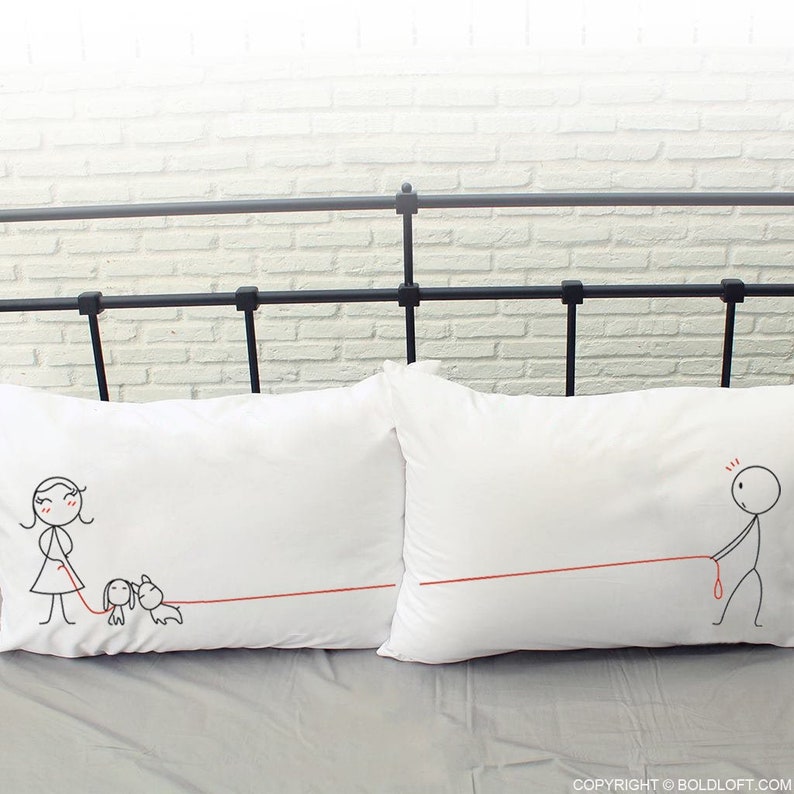 Pet Lover Gift BoldLoft Couple Pillowcases Girlfriend and Boyfriend Gift Couples Gift Dog Lover Gift His and Hers Pillowcases
