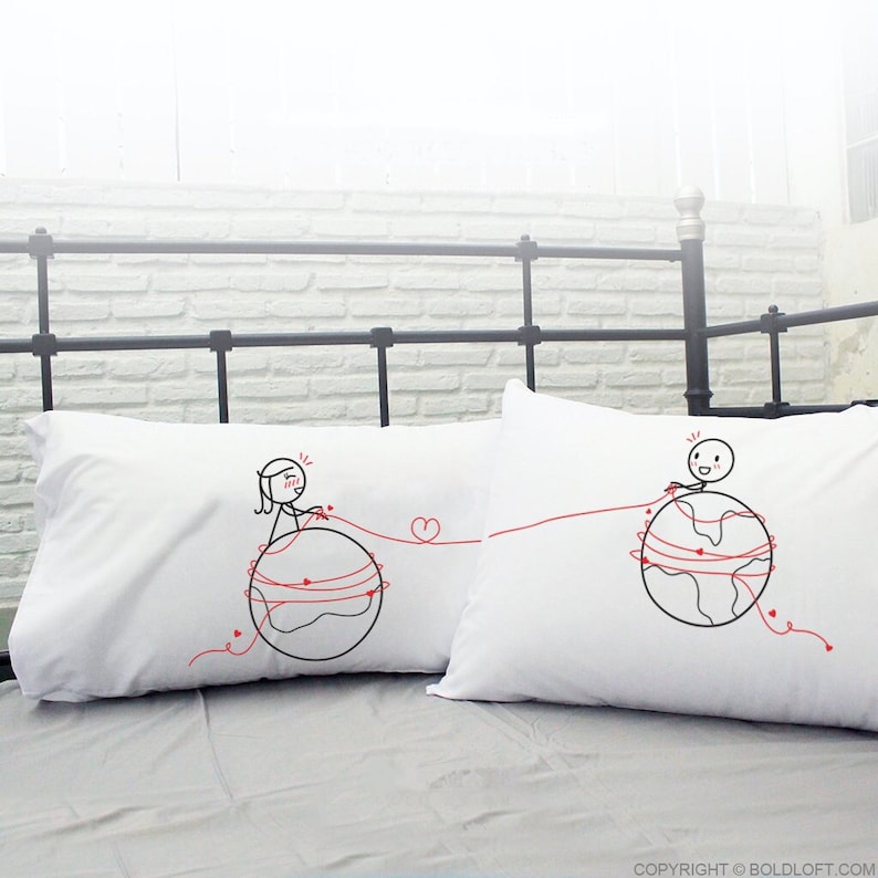 BoldLoft You’re Worth Every Mile Couple Pillowcases-Romantic Pillowcases for Couples.