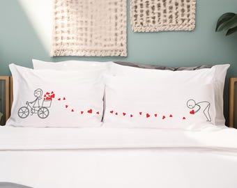 Valentines Pillow Covers Couple Pillowcases for Him Her His and Hers Gifts Anniversary Wedding BoldLoft All My Love Couple Pillowcases