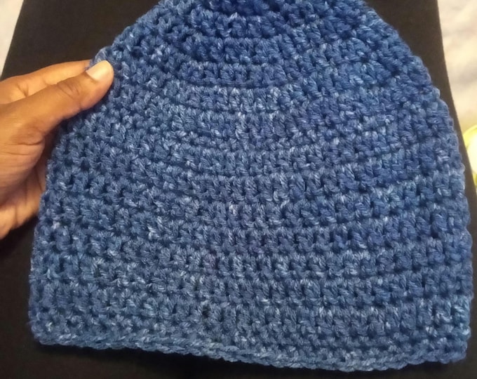 blue Beanie One Size Fits Most Acrylic