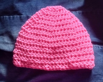 Kids Beanie Bright Pink Acrylic, Ages 2-6