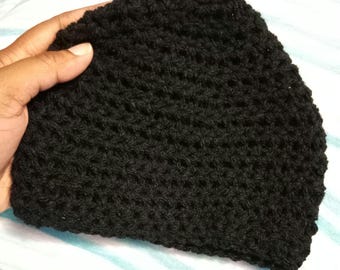 6-12 months baby beanie black acrylic material