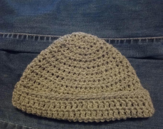 Kids gray Beanie Handmade Acrylic Ages 2-6