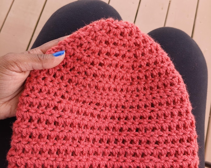 kids (small) beanie ages 2 to 6 peach acrylic hat