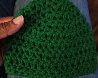 three to six months baby beanie green acrylic material