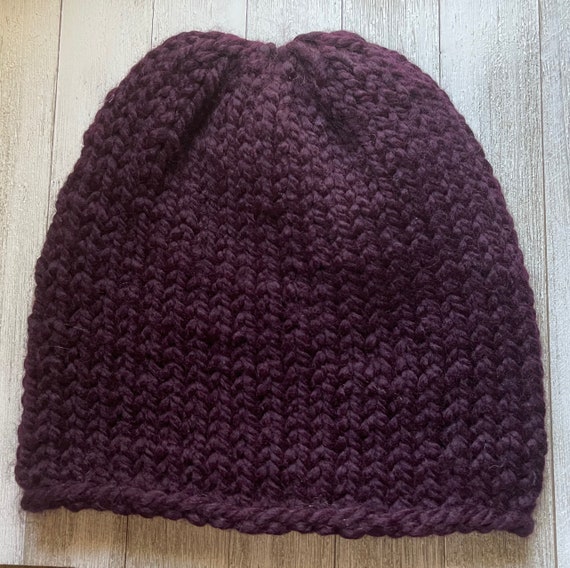 Plum purple Knit Hat | Etsy UK