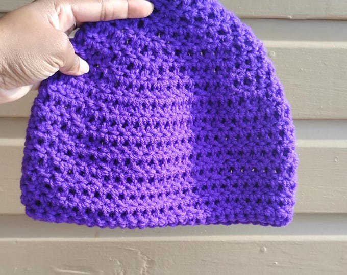 purple beanie one size fits most