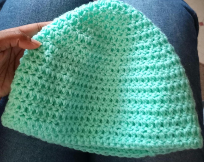 Mint beanie acrylic yarn