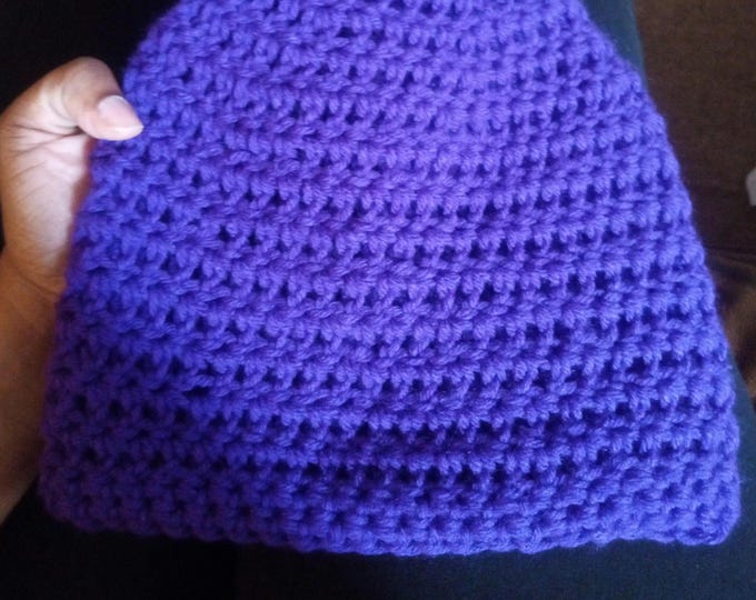 kids (small) beanie ages 2 to 6 purple acrylic material