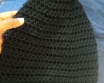 black beanie acrylic yarn one size fits most