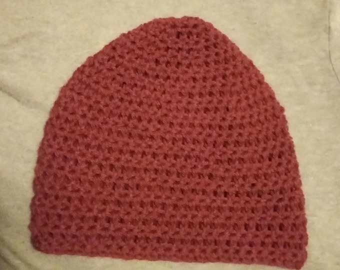 Burgundy Crochet Slouch Beanie One Size fits most acrylic