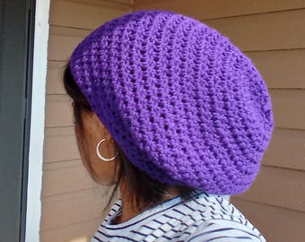 custom beanie slouchy made with acrylic yarn