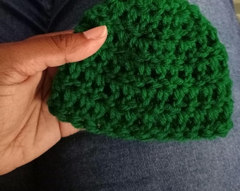 preemie baby beanie green acrylic material