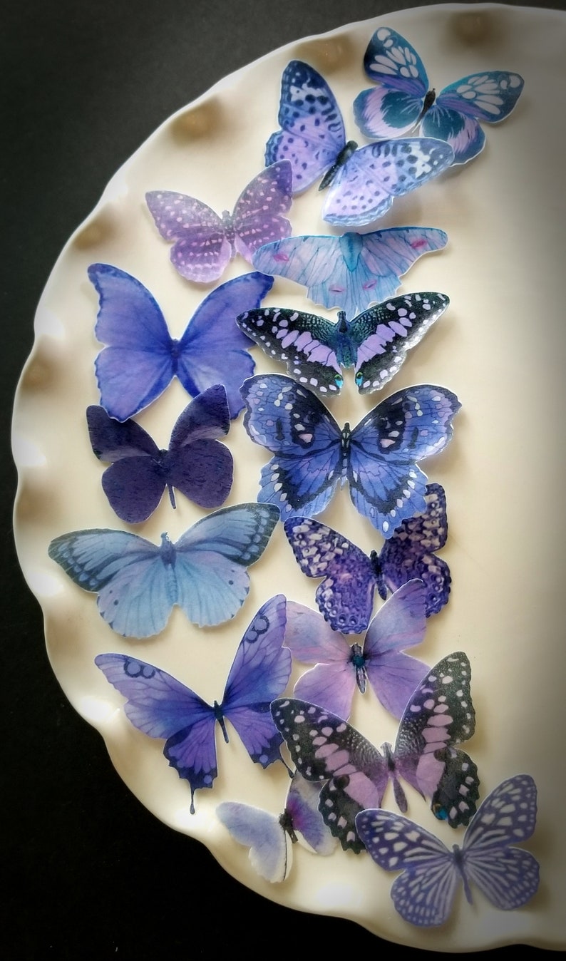 Edible Butterflies Lavender Purple with or without Fairy Etsy