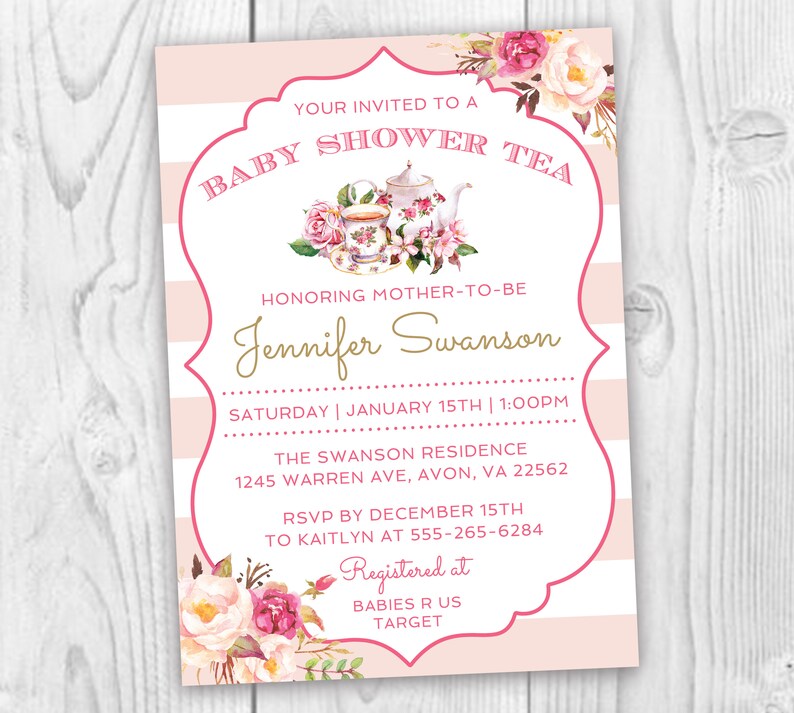 Baby Shower Tea Tea Party Invitation Baby Shower Invitation | Etsy