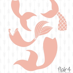 Mermaid Tail Design Pack SVG, DXF, PNG