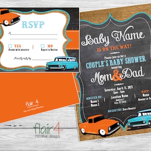 MATCHING RSVP Insert - Vintage Car Baby Shower - Digital File (5”x3.5”)
