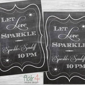 Let Love Sparkle (Sparkler) - Chalkboard Printable Sign For Framing